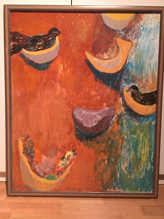  "Vogels", kleuren litho 11/40 handgesigneerd in nette lijst vol formaat: 70X84 verkocht voor € 60!