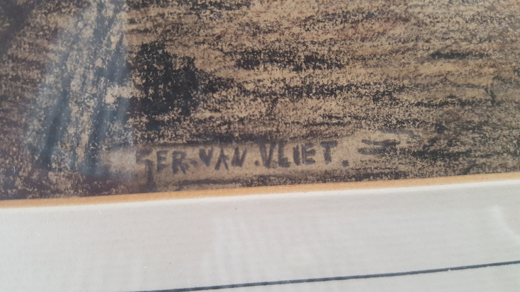 Prachtig werk van Ger van Vliet (1880-1972) - tekening, straatje amsterdam kopen? Bied vanaf 45!