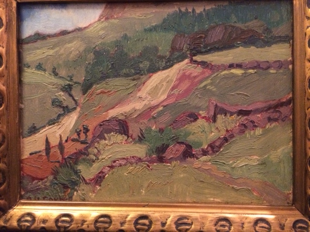 A.H. Gouwe, Mooi berggezicht, grootte zonder lijst 22 x 17 cm verkocht voor € 190!