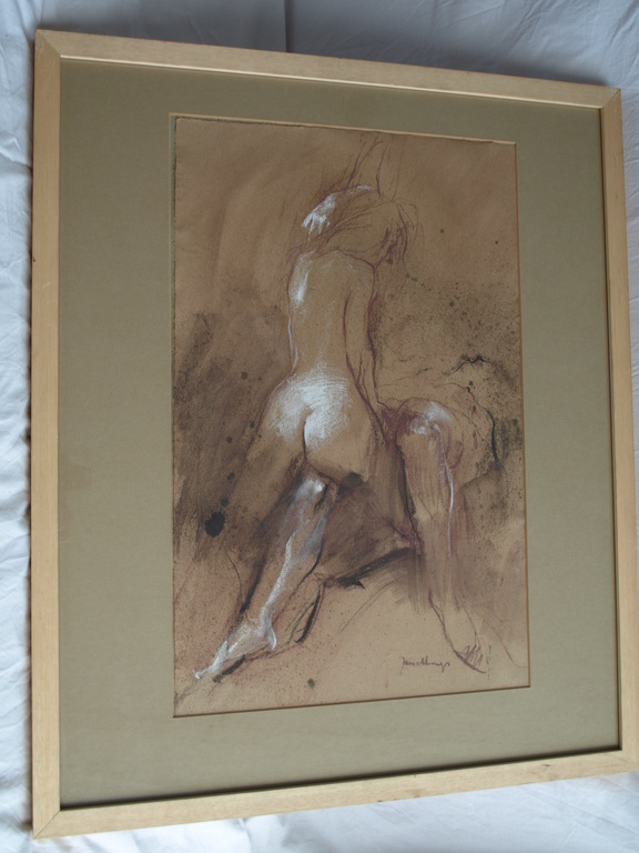 Jan Asselbergs – Krijttekening –“ EROTISCH 1 ” – Gesigneerd & ingelijst  kopen? Bied vanaf 150!