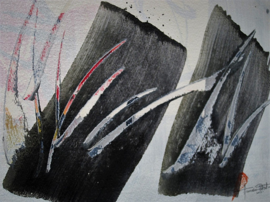 Bijzonder gem. techniek schilderij van televizierring ontwerpster Anneke Schat ! kopen? Bied vanaf 1!