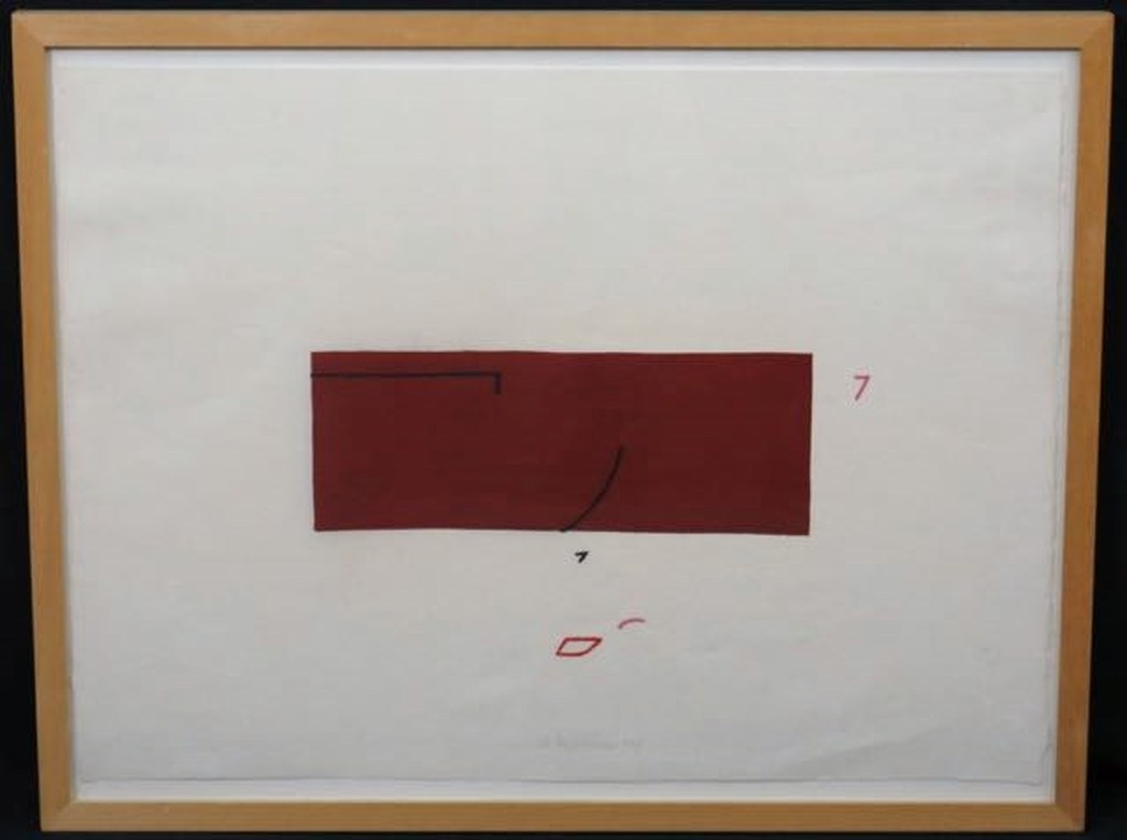 Cees Andriessen: Lino, Z.T. rood - Ingelijst verkocht voor € 40!