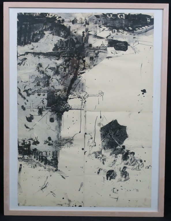 Wolfgang Schmitz: Gemengde techniek o.a. pen en inkt op papier, Z.T. - Ingelijst verkocht voor € 100!