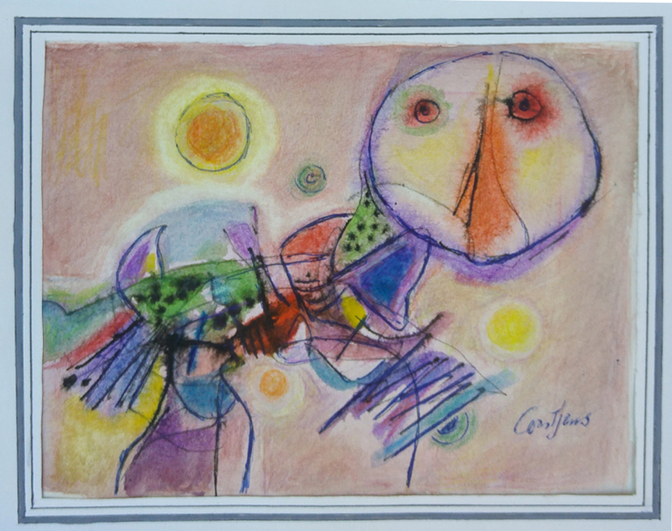 Toine Corstjens - Gouache - Vogelman. kopen? Bied vanaf 66!