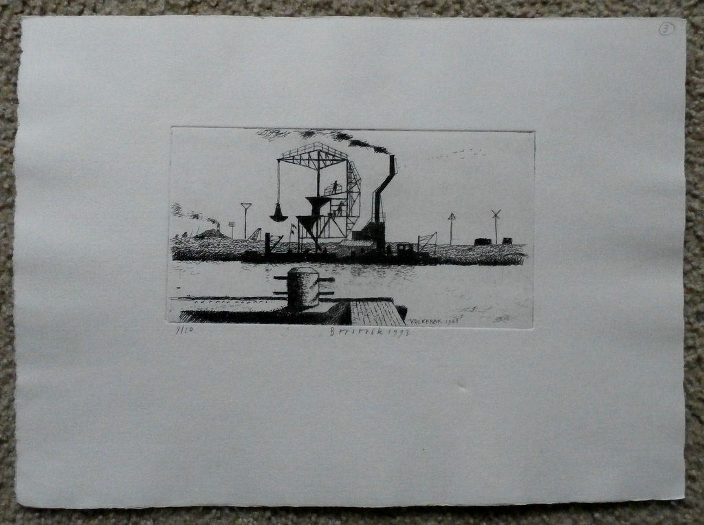 Herman Berserik - ets: Volkerak - 1993 - uit collectie kunstenaar kopen? Bied vanaf 75!