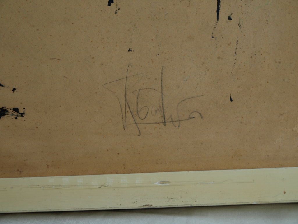 Onbekend : Gouache,  Haan - gesigneerd & ingelijst – ca 1950 kopen? Bied vanaf 65!