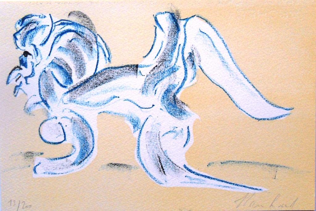 Reinhoud : figuur in blauw (mooie lithografie) kopen? Bied vanaf 1!