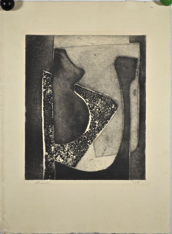 Marcel Fiorini: Ets/aquatint. Abstracte compositie kopen? Bied vanaf 20!