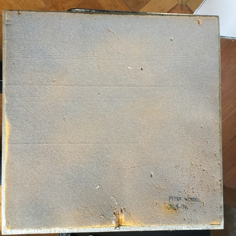 Peter Wortel - Peter Wortel,hout beplakt met papier,40 x 40 cm.Gesigneerd en gedateerd 1977. kopen? Bied vanaf 65!
