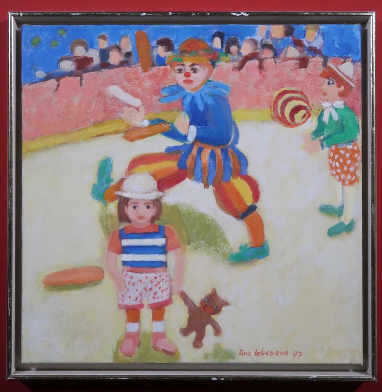 Tine Lebesque: Olieverf op doek, Clown en kind - Ingelijst kopen? Bied vanaf 1!