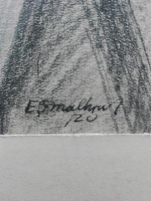 Elias (Ellie) Smalhout, tekening uit 1920, Man met snor kopen? Bied vanaf 1!