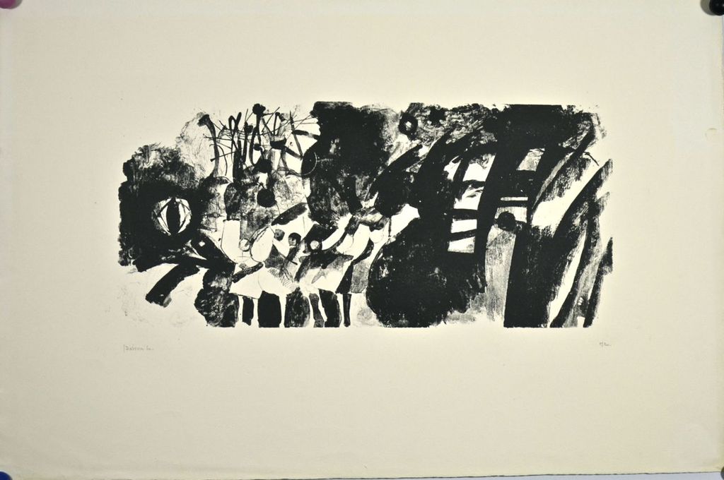 Jef Diederen: Litho. Abstracte compositie kopen? Bied vanaf 70!