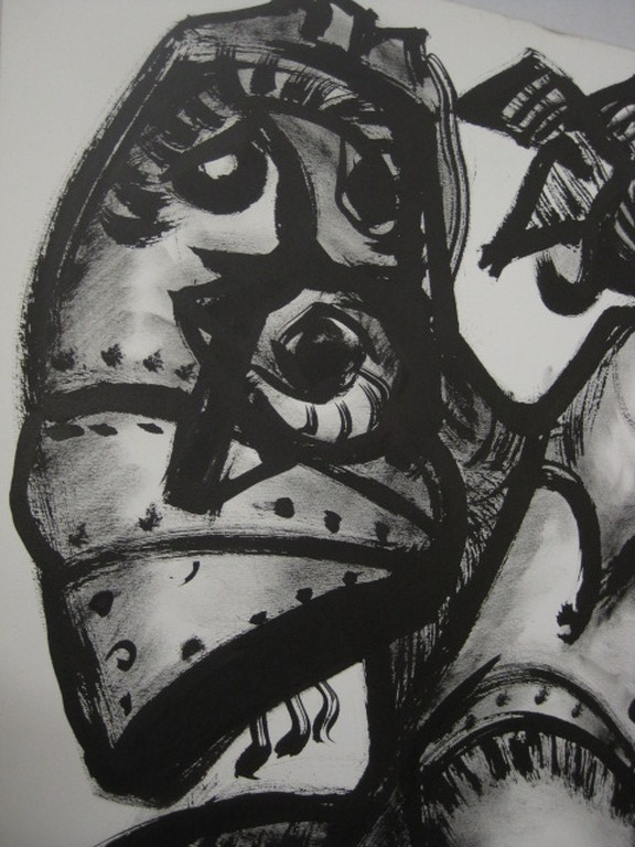 Zeldzaam Zwart "Xana 2" Aquarel Quintus Jan Telting 1931-2003 gesigd kopen? Bied vanaf 1!