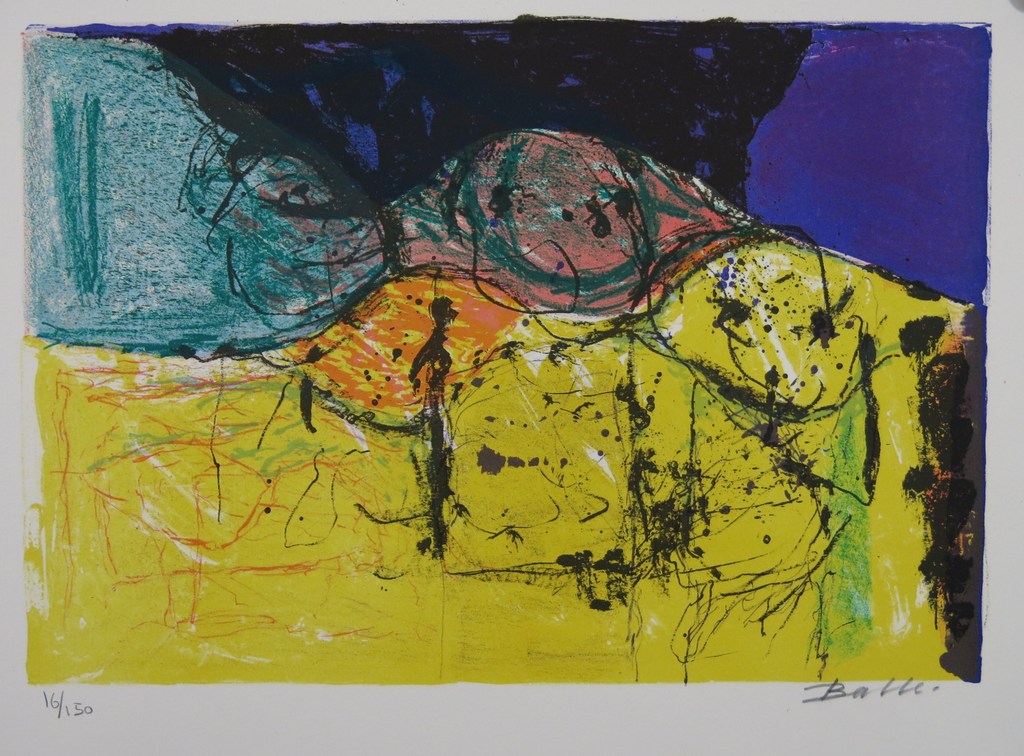 Mogens Balle: Kleurenlitho, Gedachte (CoBrA) verkocht voor € 80!