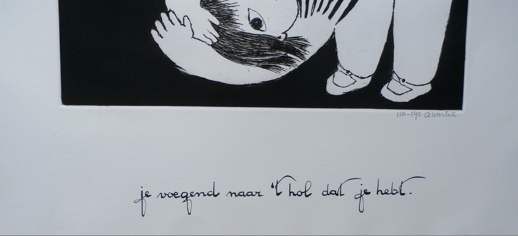 Ans Wortel - ets/ aquatint: Je voegend naar 't hol kopen? Bied vanaf 75!