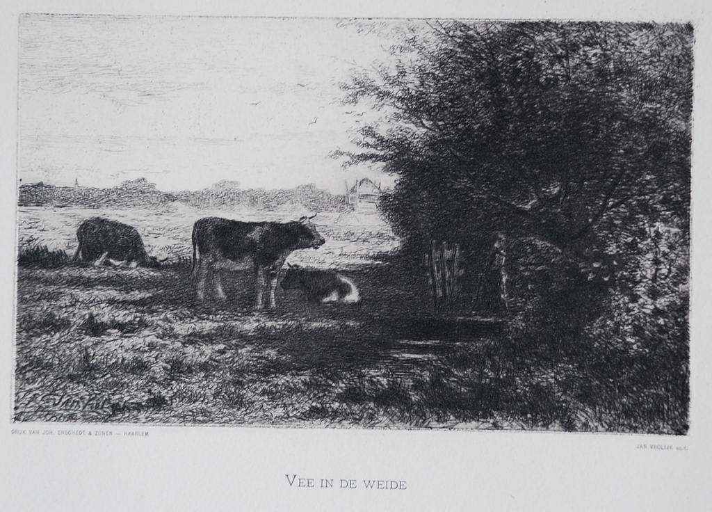 Jan Vrolijk: Ets, Vee in de weide, 1888 kopen? Bied vanaf 1!