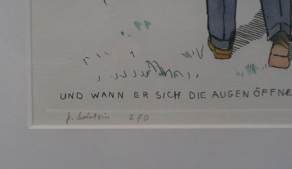 Pieter Holstein: Handgekleurde ets, Und wann er sich - Ingelijst kopen? Bied vanaf 60!