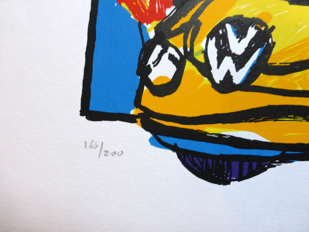 Herman Brood, grote, gelimiteerde en handgesigneerde zeefdruk VW Beetle kopen? Bied vanaf 179!