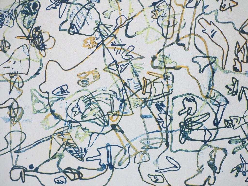 Jan Voss, Abstracte Compositie, Kleurenlitho kopen? Bied vanaf 40!