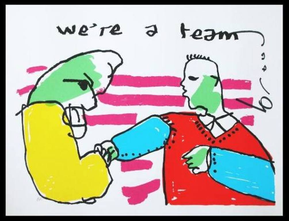 Herman Brood, met de hand gesigneerde zeefdruk We're a team verkocht voor € 95!