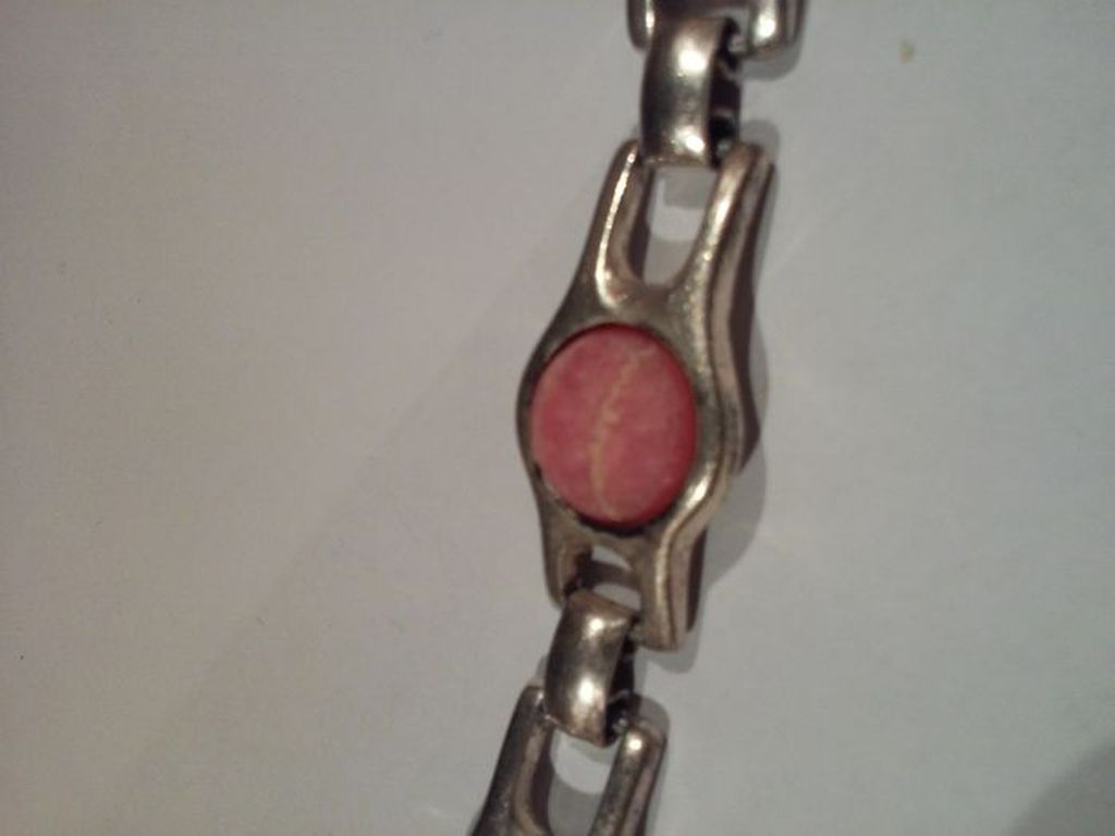 Antieke sterling zilveren armband met roze Rhodochrosite 1930 kopen? Bied vanaf 40!