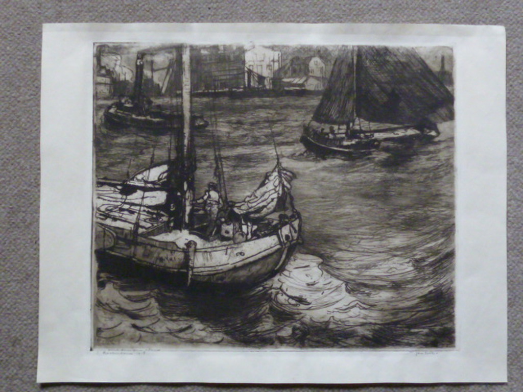Jan Sirks - ets - Rotterdam 1918 kopen? Bied vanaf 65!