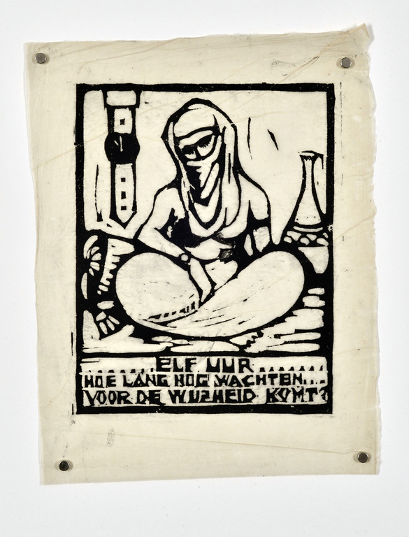 Arnold Pijpers: Houtsnede - Elf uur…hoe lang nog wachten voor de wijsheid komt? kopen? Bied vanaf 10!