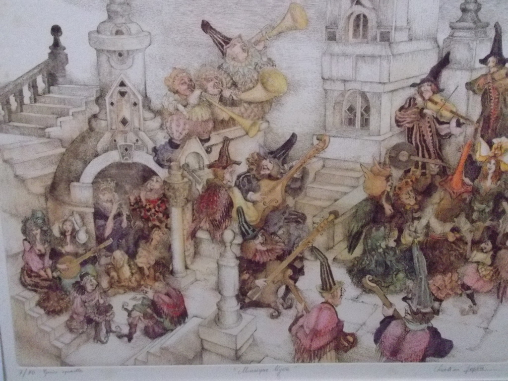 Musique Légere, lithografie geaquarelleerd. kopen? Bied vanaf 10!