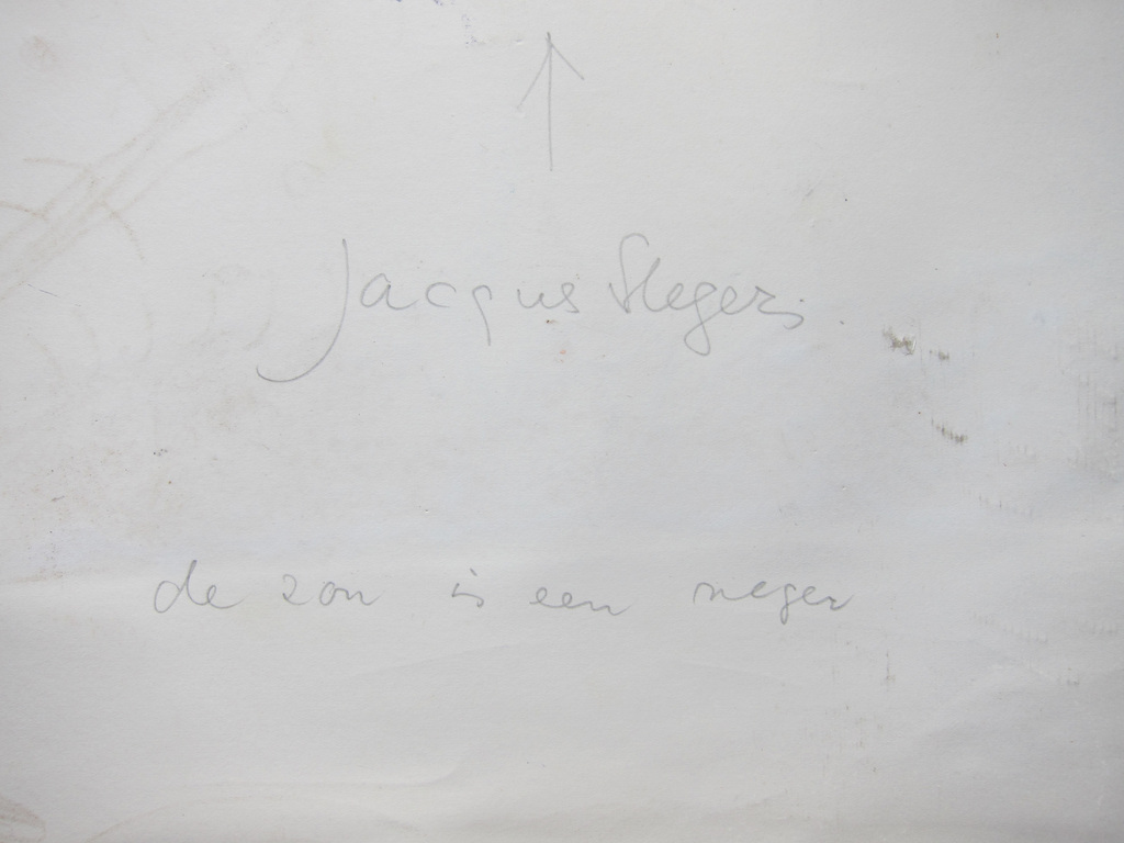 Jacques Slegers - Jacques Slegers # DE ZON IS EEN NEGER, 1984 # gouache /tekening kopen? Bied vanaf 195!
