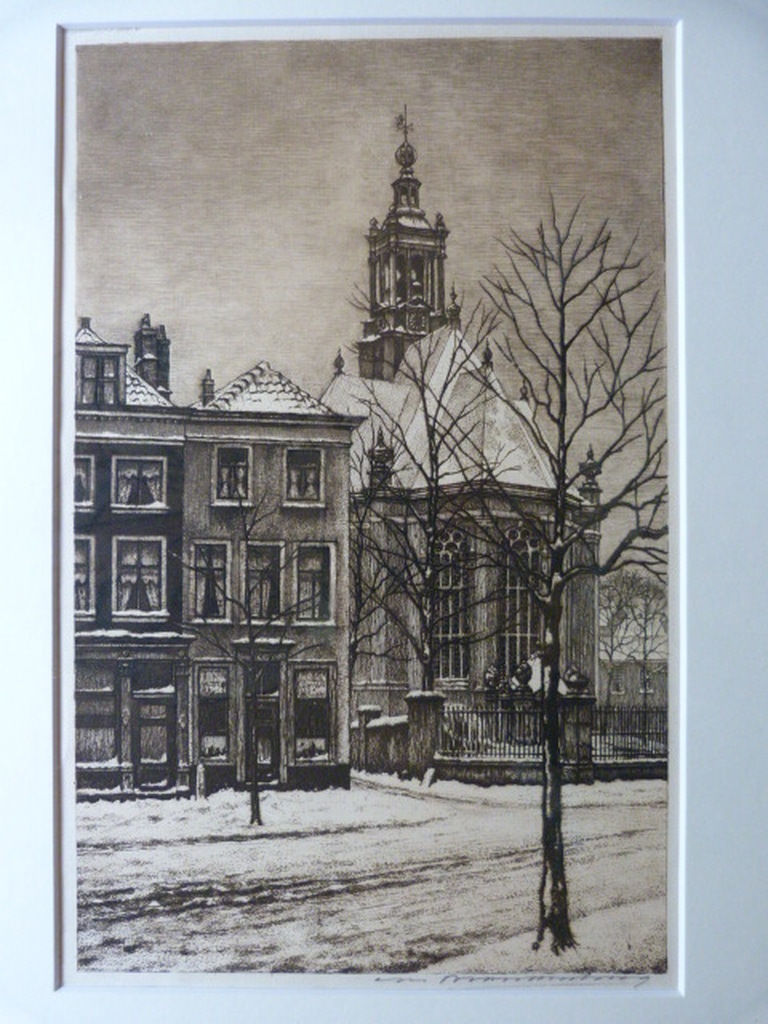Corn. Brandenburg ( 1884 - 1954 ) - Nieuwe Kerk te Den Haag. verkocht voor € 55!