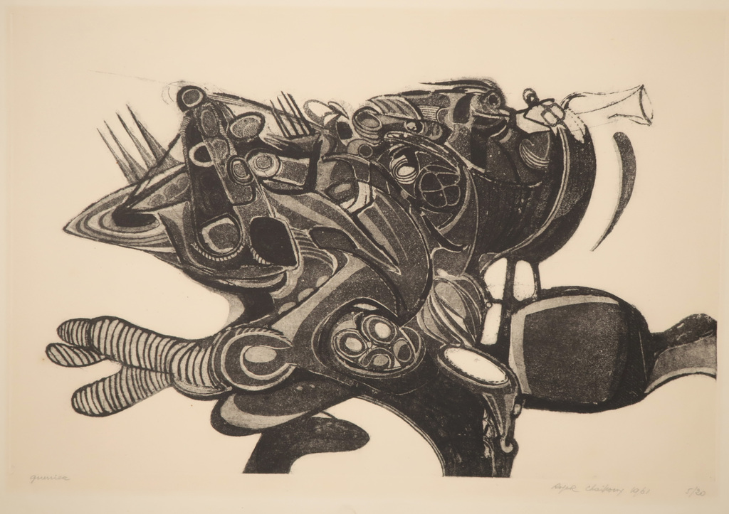 Roger Chailloux: Ets en aquatint, Guerrier verkocht voor € 35!