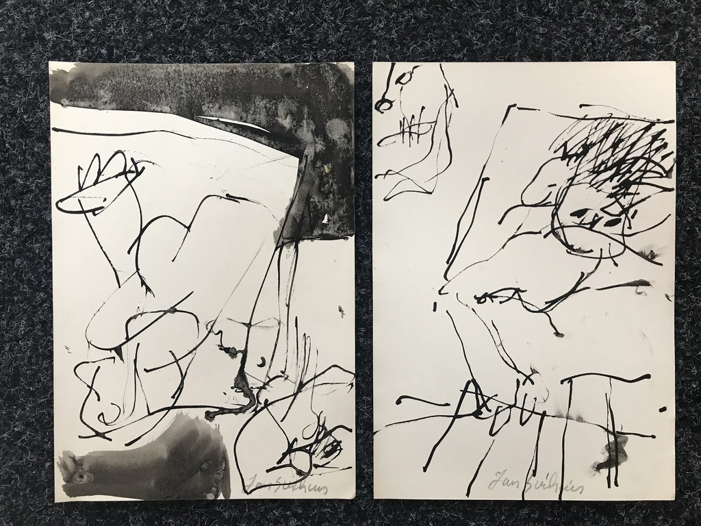 2 Prachtige tekeningen van JAN SIERHUIS verkocht voor € 65!