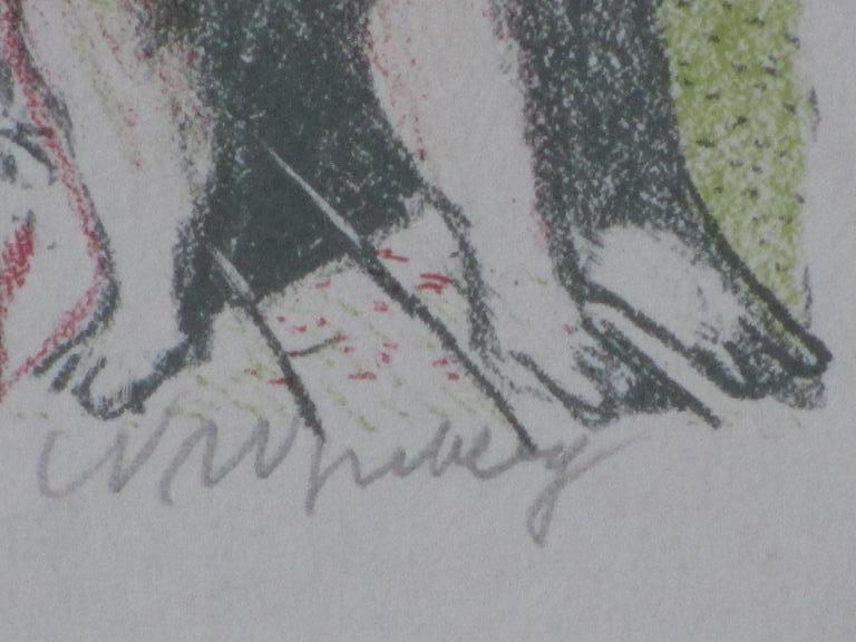 Nicolaas Wijnberg, Interieur met vrouwen en kind, Kleurenlitho kopen? Bied vanaf 35!