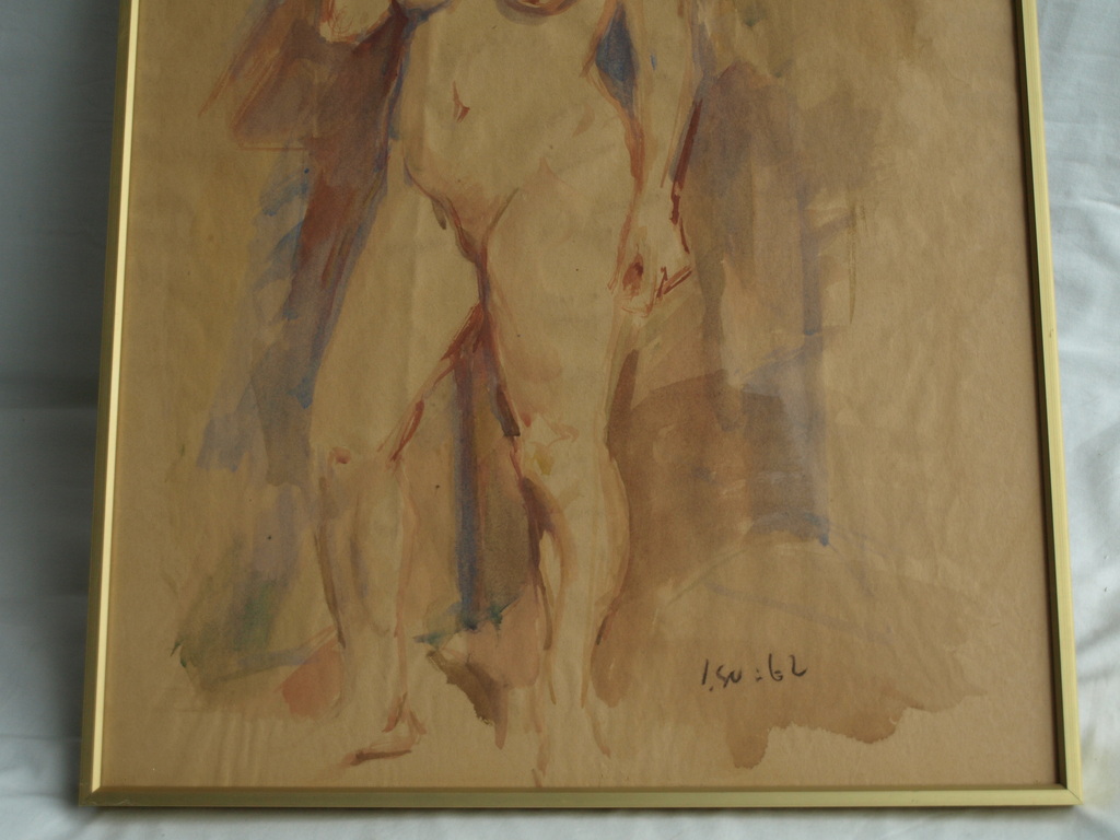 Jan Groenestein : Aquarel , Naakte vrouw – gesigneerd & ingelijst - 1962 kopen? Bied vanaf 185!