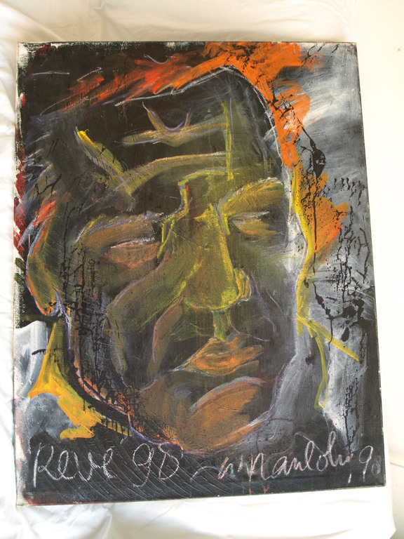 Willy Nanlohy : Acrylverf op linnen - Gerard Reve - gesigneerd - 1998  kopen? Bied vanaf 1!