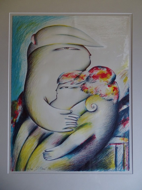 Jörg Remé, Litho, zonder titel, 1976, ingelijst kopen? Bied vanaf 45!