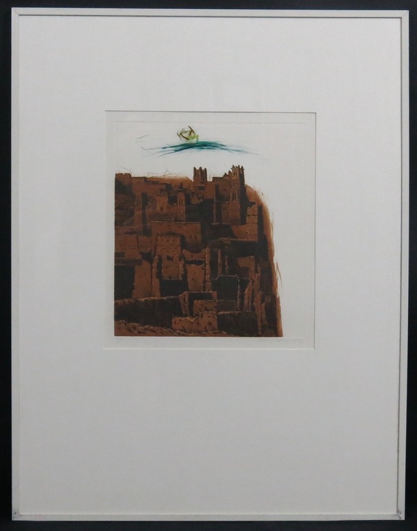 Simon Koene: Ets, Lemen stad I - Ingelijst verkocht voor € 35!