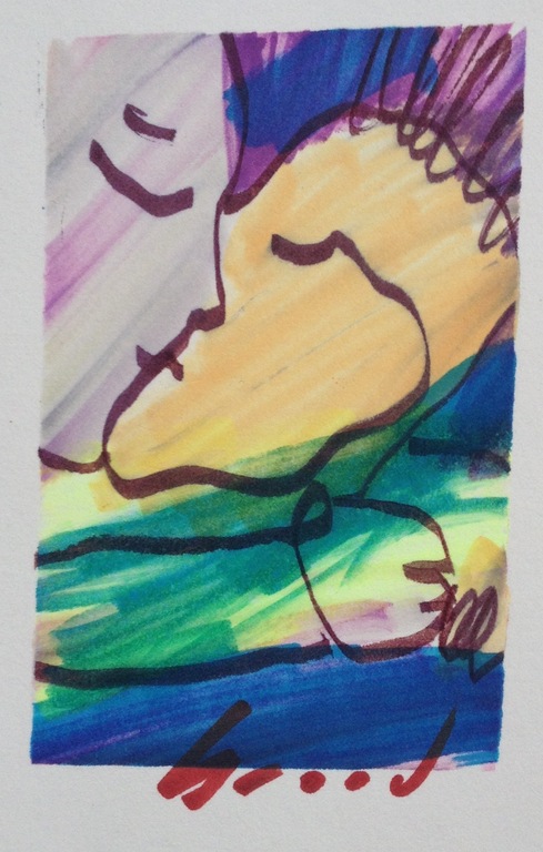 Herman Brood - "De Kus" - Originele viltstift tekening verkocht voor € 245!