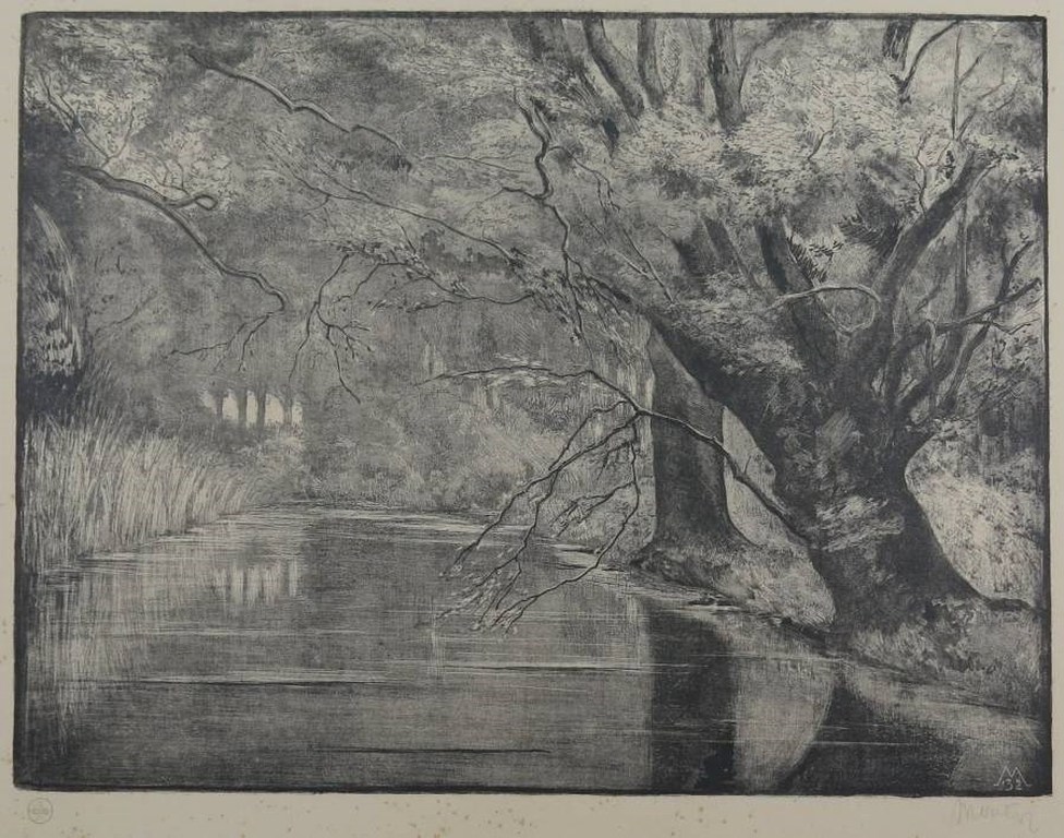 Simon Moulijn: Litho, Landschap met beek kopen? Bied vanaf 1!