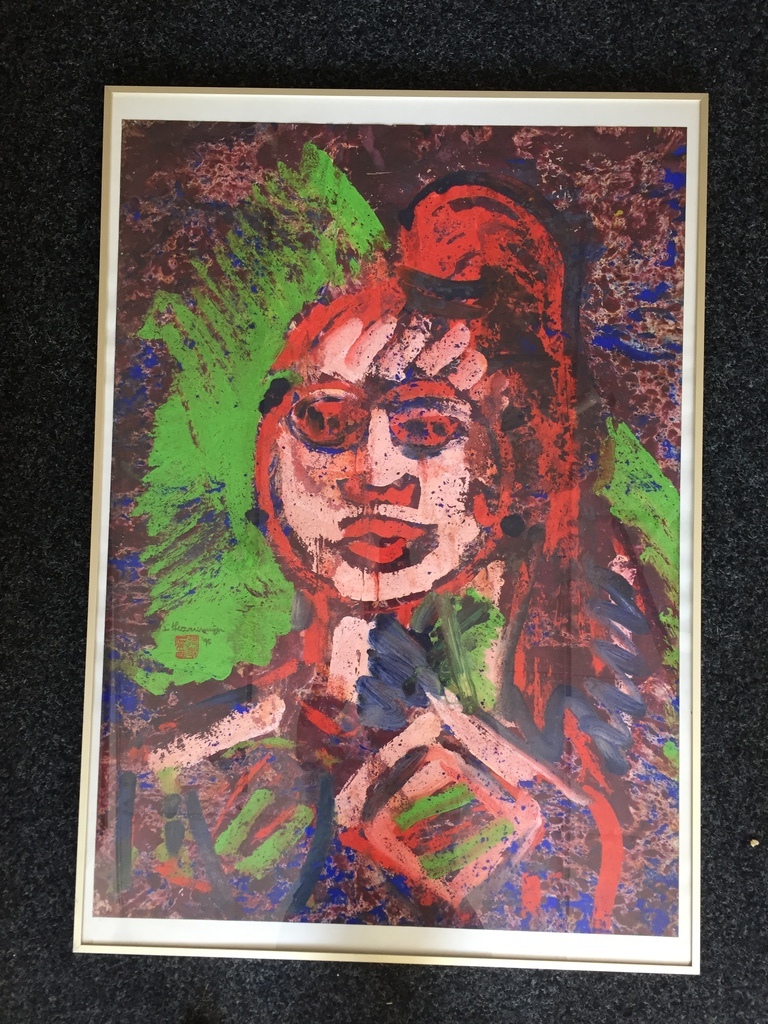 Theo Niermeijer  acryl op papier  DAME kopen? Bied vanaf 35!