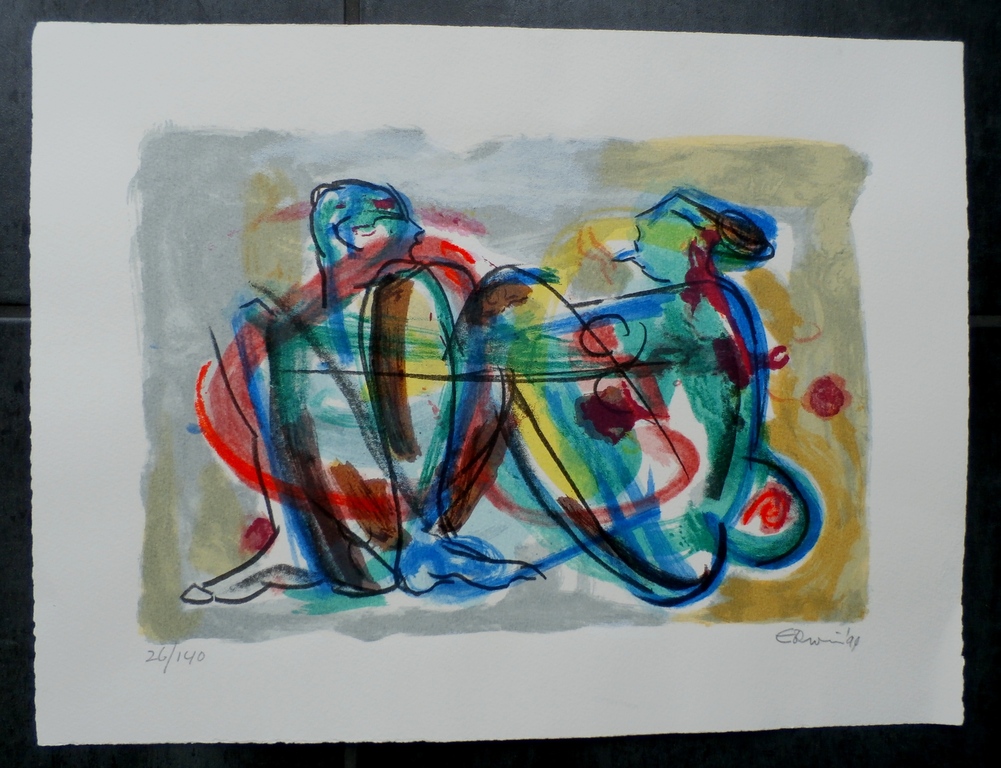 Erwin de Vries - Litho: 2 mensen - 1999 kopen? Bied vanaf 75!