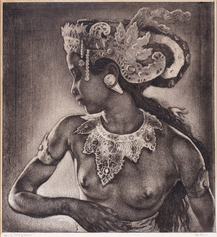 Willem Hofker - Ni Asoeg in Ardja, handgesigneerde ets kopen? Bied vanaf 950!