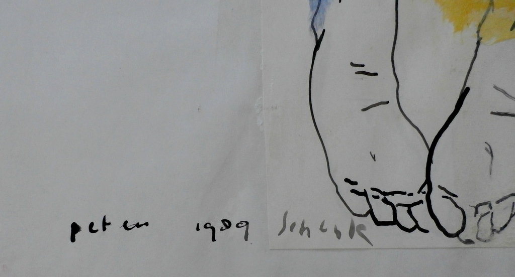 Peter Schenk - gemengde techniek op papier - 1989 kopen? Bied vanaf 185!