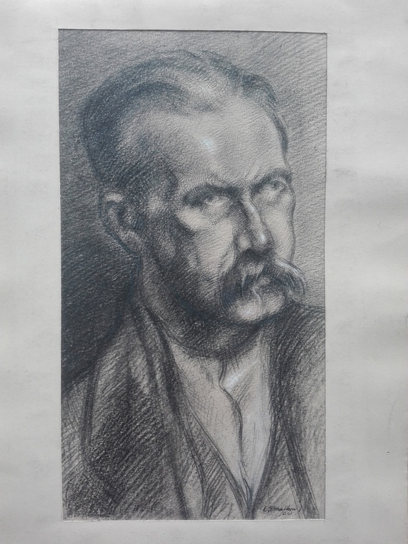 Elias (Ellie) Smalhout, tekening uit 1920, Man met snor kopen? Bied vanaf 1!