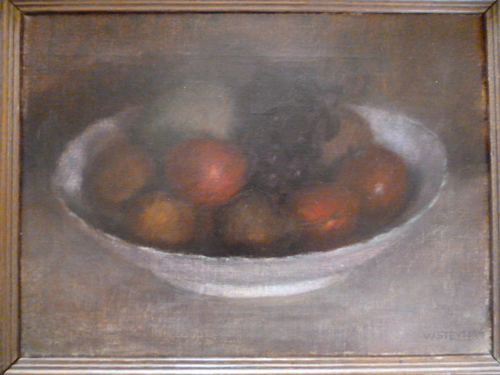 Wim Steyn - olieverf - Stilleven met fruit verkocht voor € 100!