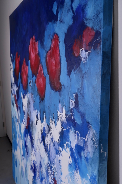 Carolina Paulussen: Acryl op doek, Rozen IV (Zeer groot) kopen? Bied vanaf 220!