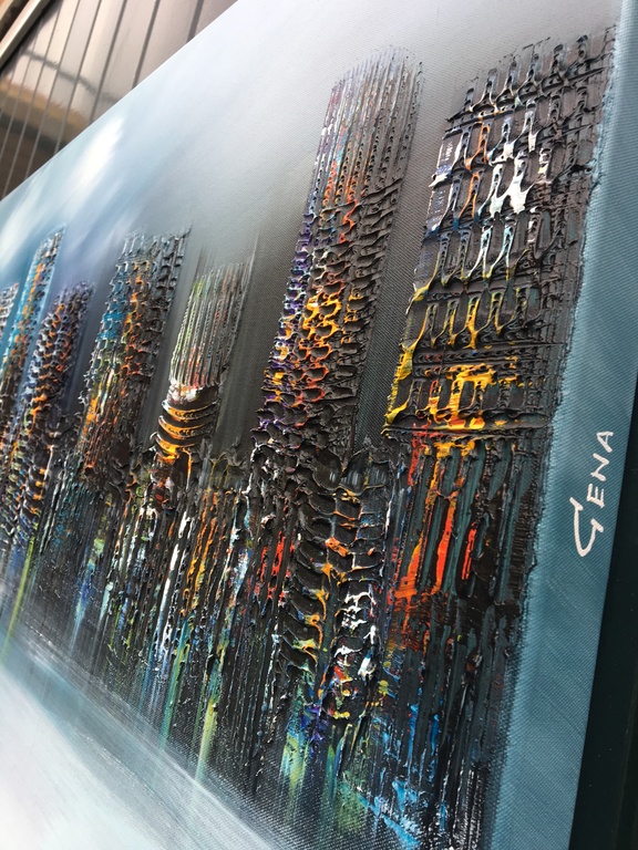 Gena - Skyline - Acrylverf op doek  kopen? Bied vanaf 315!