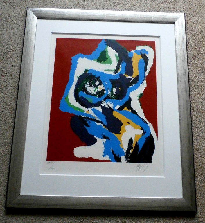 Karel Appel - Karel Appel - zeer mooi ingelijste zeefdruk: Sitting Under A .... kopen? Bied vanaf 1150!