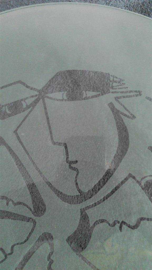 Grote gesigneerde geëtste glazen schaal kopen? Bied vanaf 11!