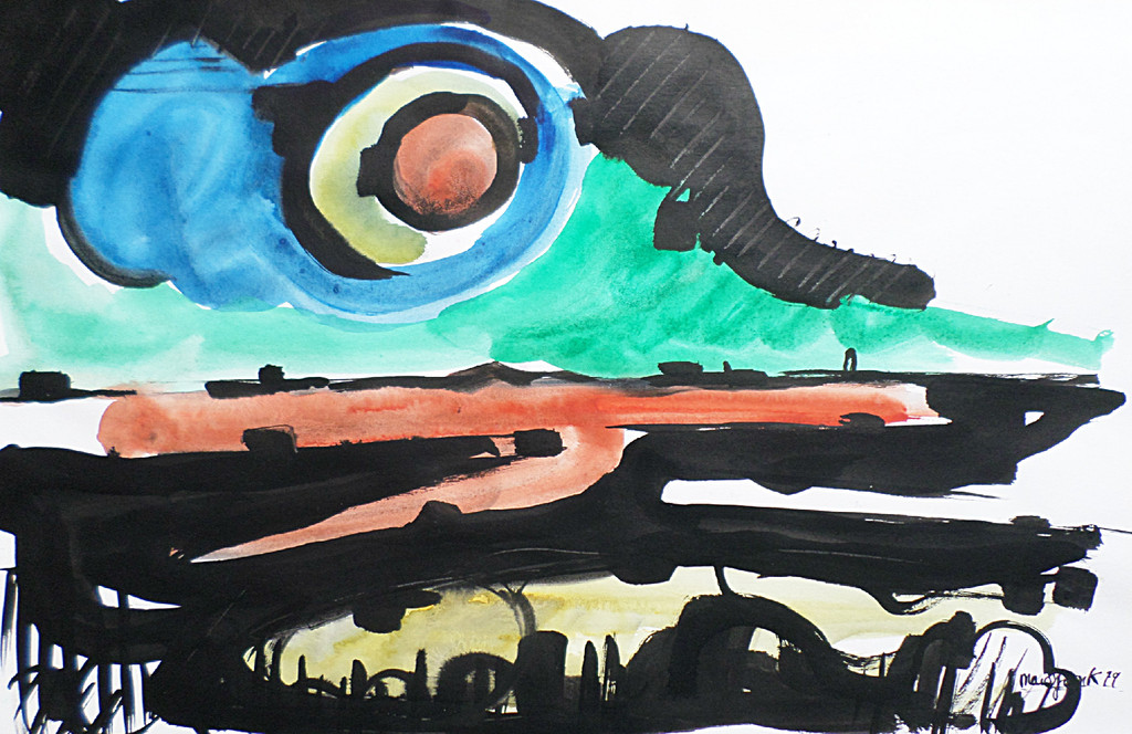 Marc Jonk - Landschap, gouache verkocht voor € 55!